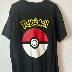 Black Pokémon T-Shirt with Poké Ball Design